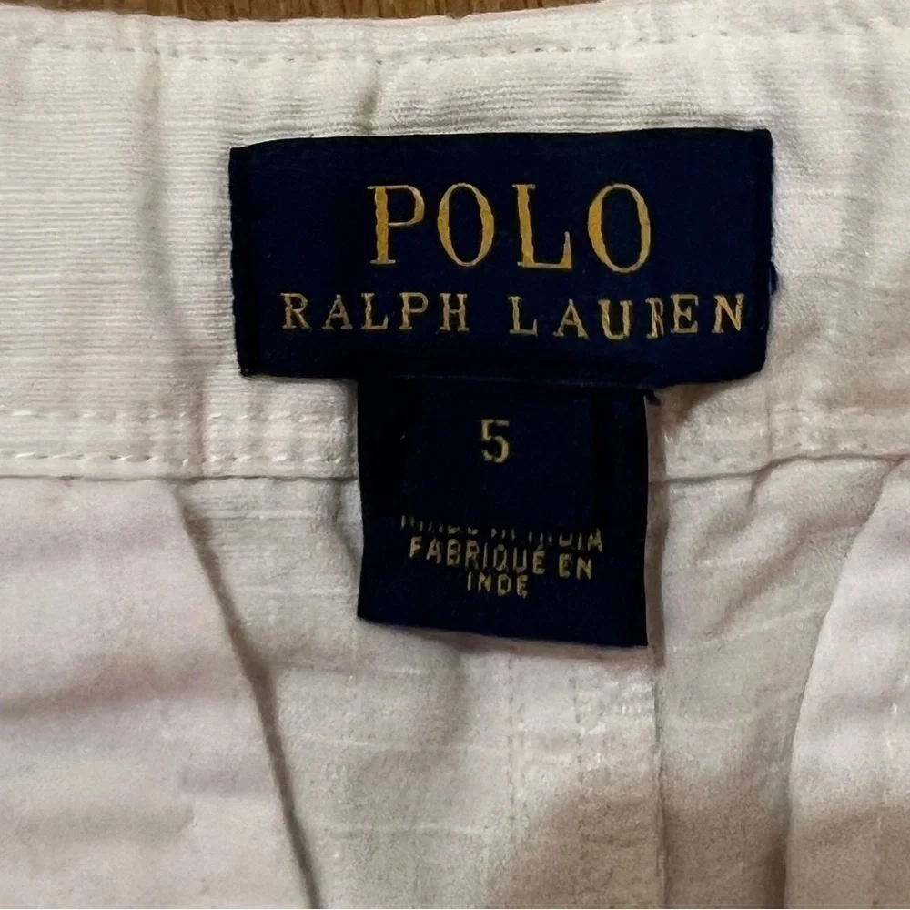 Ralph Lauren Boys White Cargo Shorts Size 5